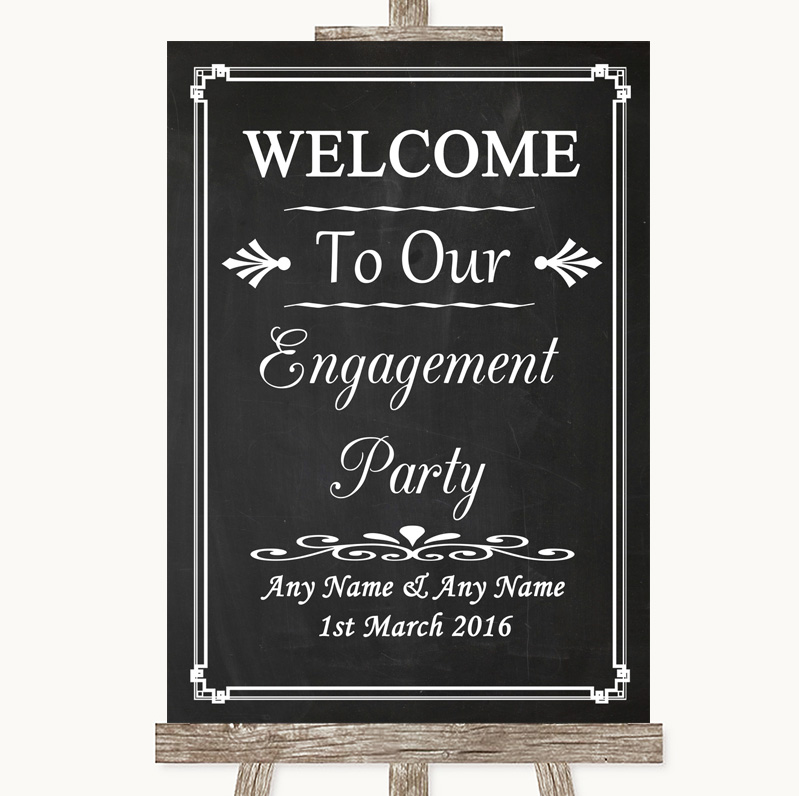 Chalk Style Welcome To Our Engagement Party Personalised Wedding Sign 