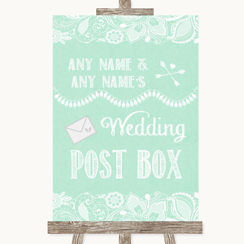 Burlap & Lace Wedding Sign Collection Burlap & Lace Card Post Box Wedding Sign