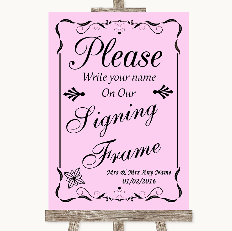 Black And Gold Signing Frame Guestbook Message Personalised Wedding Sign