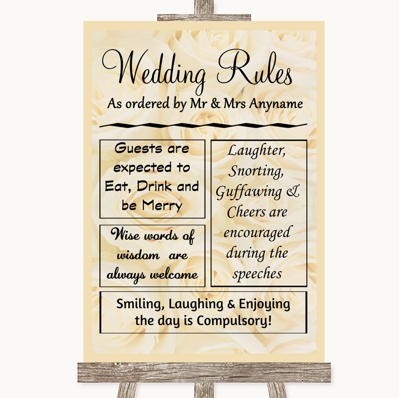 Poster Autumn Vintage Rules Of The Dancefloor Personalised Wedding Sign
