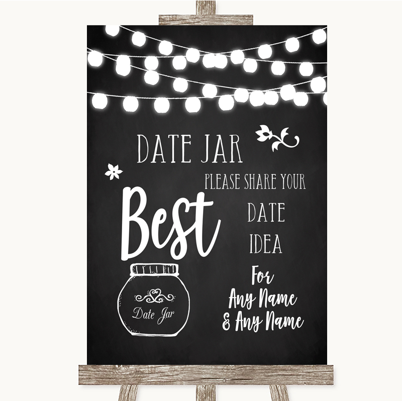 Chalkboard Date Jar Guestbook Personalised Wedding Sign Poster 