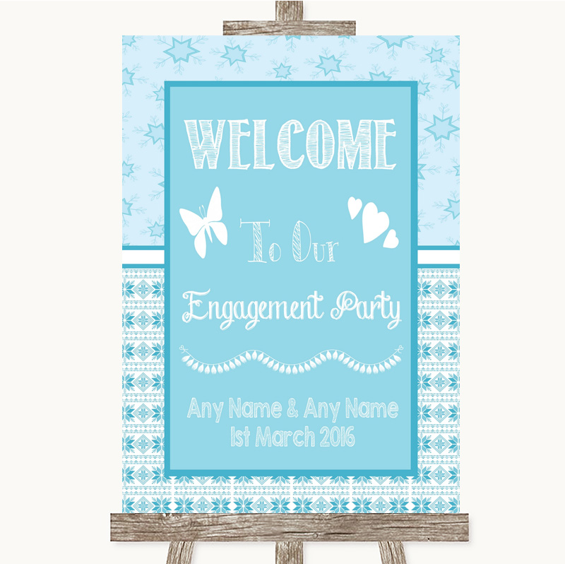 Blue Welcome To Our Engagement Party Personalised Wedding Sign 