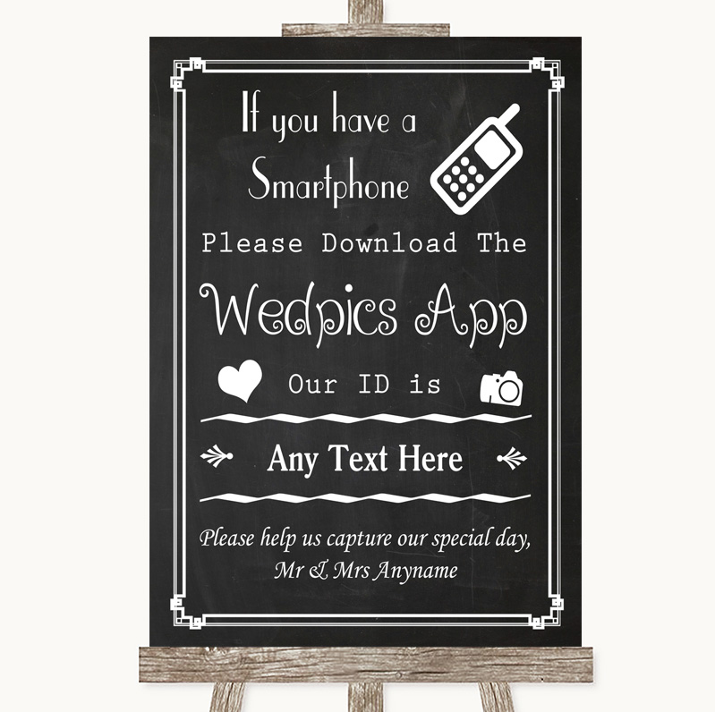 Poster Roses Wedpics App Personalised Wedding Sign 