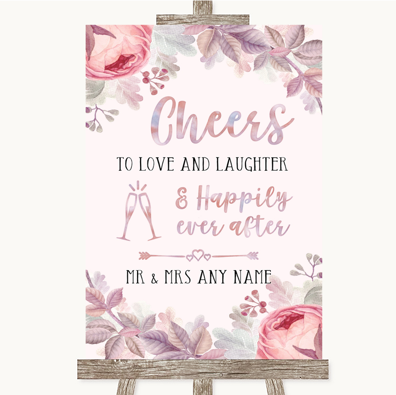 Blush Rose Gold & Lilac Romantic Vows Personalised Wedding Sign 