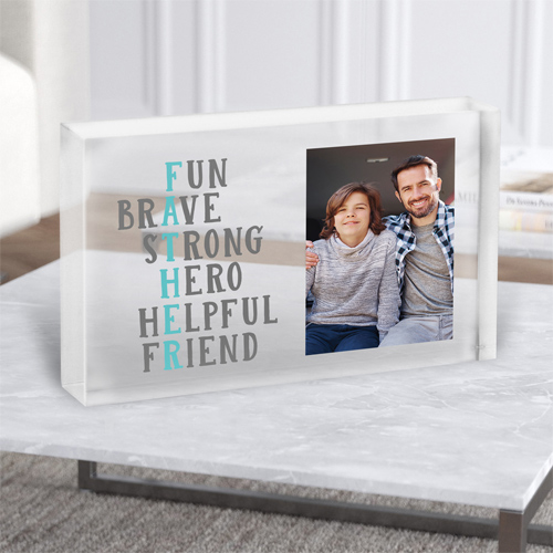 Father's Day Spelling Acrylic Block