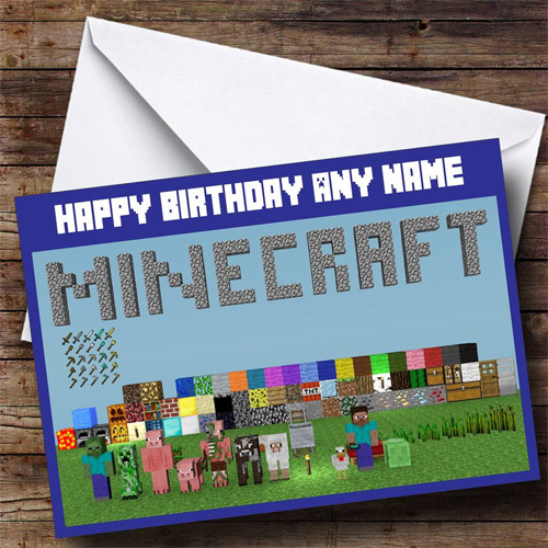 Minecraft Birthday Card